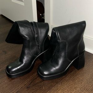 Steve Madden Black Leather Ankle Boots